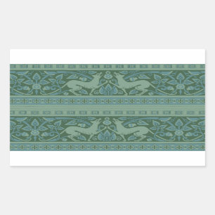 Art Deco Nouveau Hund Natur Tiermuster Rechteckiger Aufkleber