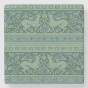 Art Deco Nouveau Hund Natur Tiermuster Steinuntersetzer