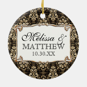 Art Deco Nouveau Imitate Gold Flora Damaskus Keramikornament