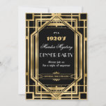 Art Deco Nouveau Mystery Party Gold Black Einladung<br><div class="desc">Personalisieren Sie diese Vintage Kunst Deko Great Gatsby rausholen 20er Thema Mord Mystery Party Einladung einfach und schnell, einfach drücken Sie die Schaltfläche Anpassen, um den Stil und die Platzierung des Textes weiter zu ordnen und zu formatieren. Mit einem schicken Deko-Rahmen und einem Schwarz/Gold Farbschema. Passende Artikel im Shop erhältlich!...</div>