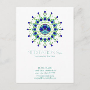 Art Deco Nouveau Peacock Feather Modernes Business Postkarte