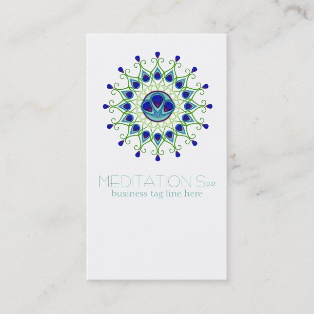 Art Deco Nouveau Peacock Feather Modernes Business Visitenkarte (Vorderseite)