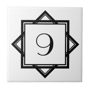 Art Deco Nummer Fliese