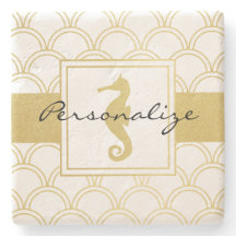 Art Deco Ocean Wave Gold Seepferd Beach House