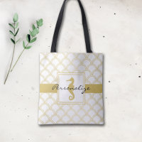 Art Deco Ocean Wave Patten Gold Glitzer Seepferd