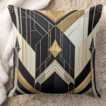 Art Deco old Gold Black Geometric tri Design