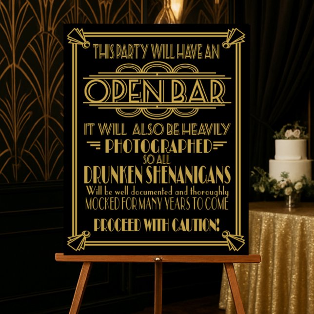 ART Deco Open Bar sign für Gatsby Party der 20er J Poster (Von Creator hochgeladen)
