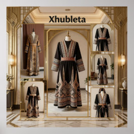 Art Deco Opulenz geometrische MusterIVHER_XHU_001 Poster