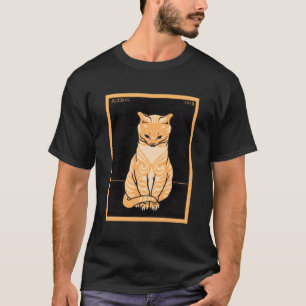 Art Deco Orange Tabby Cat Sitting Art Nouveau Clas T-Shirt