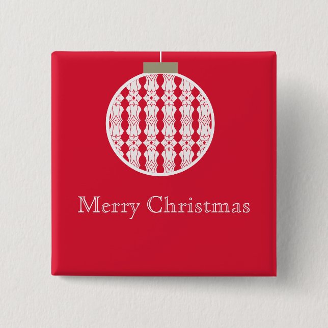 Art Deco Ornament Holday Button, Rot Button (Vorderseite)