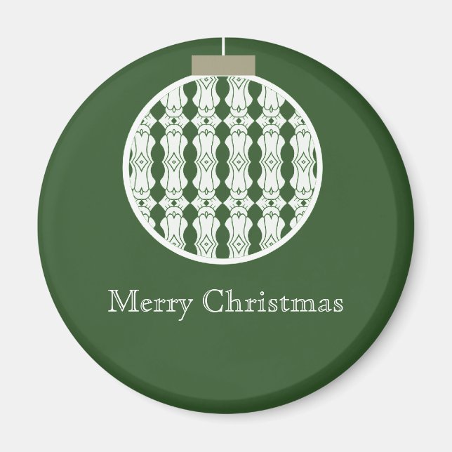 Art Deco Ornament Holiday Magnet, Holly Green Magnet (Vorne)