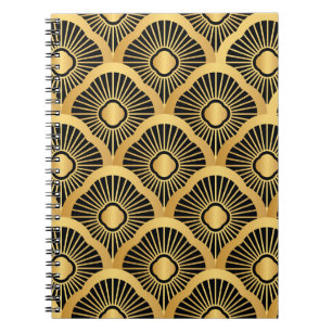 Art Deco Ornament: Nahtloses Vintages Muster Notizblock