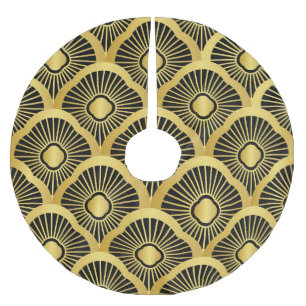Art Deco Ornament: Nahtloses Vintages Muster Polyester Weihnachtsbaumdecke