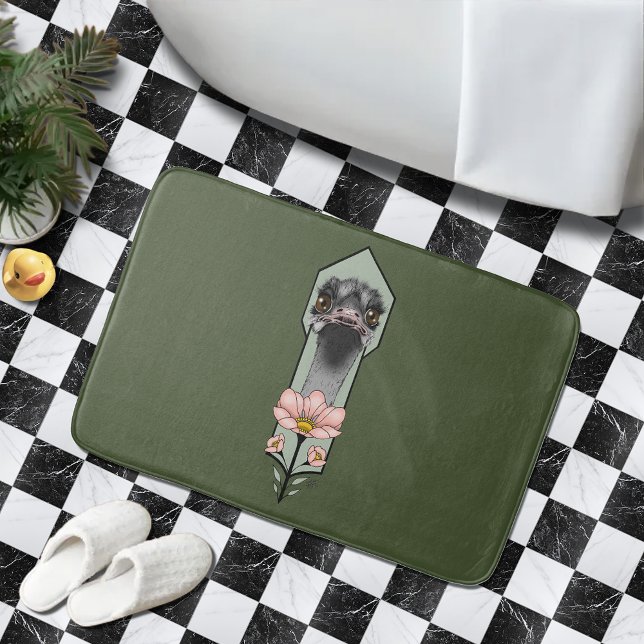 Art Deco Ostrich Blume Green Badematte (Von Creator hochgeladen)