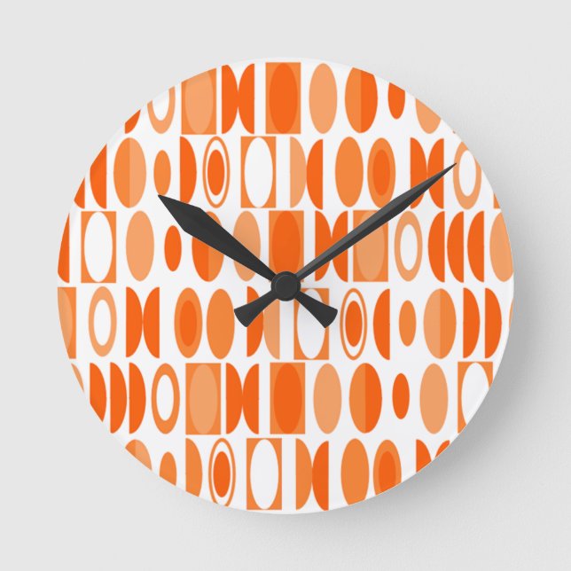 Art Deco Ovals Runde Wanduhr (Vorderseite)