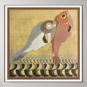 Art Deco Pair of Fish Poster