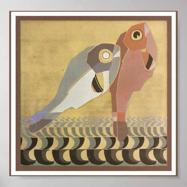 Art Deco Pair of Fish Poster (Vorne)