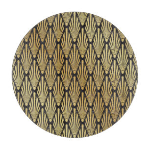 Art Deco Palmen: Schwarzes Gold. Schneidebrett