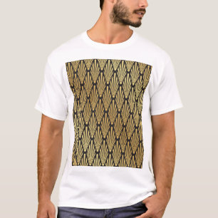 Art Deco Palmen: Schwarzes Gold. T-Shirt