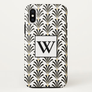 Art Deco Palmetten in Schwarz-Weiß aus den 1920er Case-Mate iPhone Hülle
