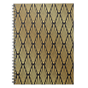 Art Deco Palms: Schwarzes Gold. Notizblock