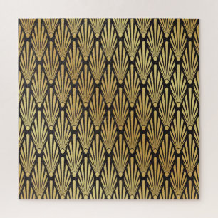 Art Deco Palms: Schwarzes Gold. Puzzle