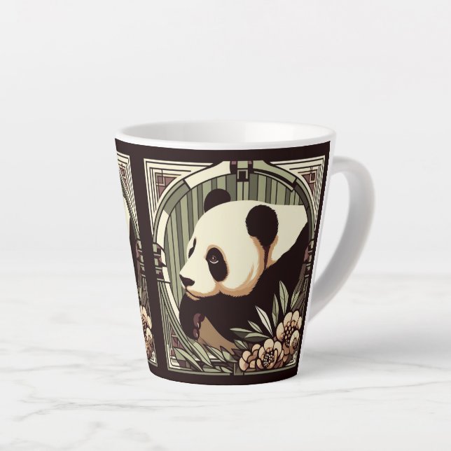 Art Deco Panda Bear 12oz Tasse (Rechte Ecke)