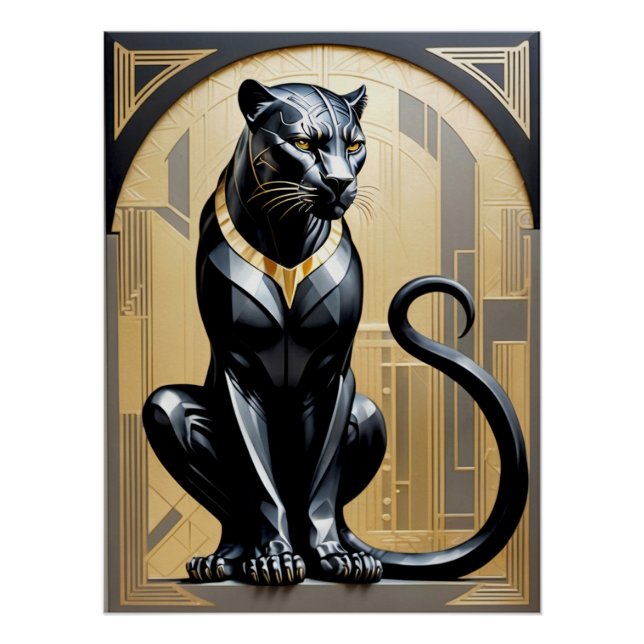 Art Deco Panther Poster. Poster (Vorderseite)