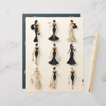 Art Deco Paper Dolls Scrapbook Paper