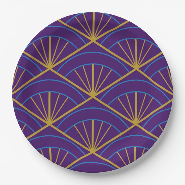 Art Deco-Papierteller Pappteller (Vorderseite)