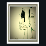 Art Deco Paris Fashion Print Poster<br><div class="desc">Einzigartig, auffällig, Art Deco Paris Fashion Print der 30er Jahre.</div>