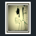 Art Deco Paris Fashion Print Poster<br><div class="desc">Einzigartig,  auffällig,  Art Deco Paris Fashion Print der 30er Jahre.</div>