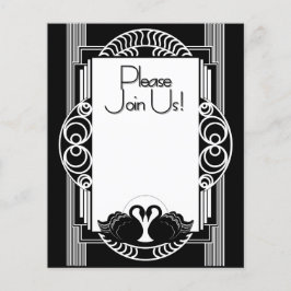 Art Deco Parisian Black and White Swans Flyer