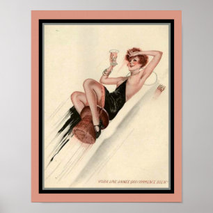 Art-Déco-Party Girl aus den 1920er Jahren Poster