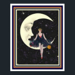 Art Deco "Party on the Moon" 16 x 20 Poster<br><div class="desc">Vintag,  "Party auf dem Mond" Art Deco Poser 16 x 20</div>