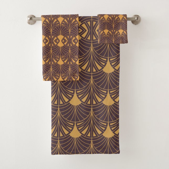 Art Deco pattern with fan-shaped motifs  Badhandtuch Set (Insitu)