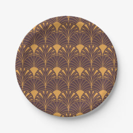 Art Deco pattern with fan-shaped motifs Pappteller