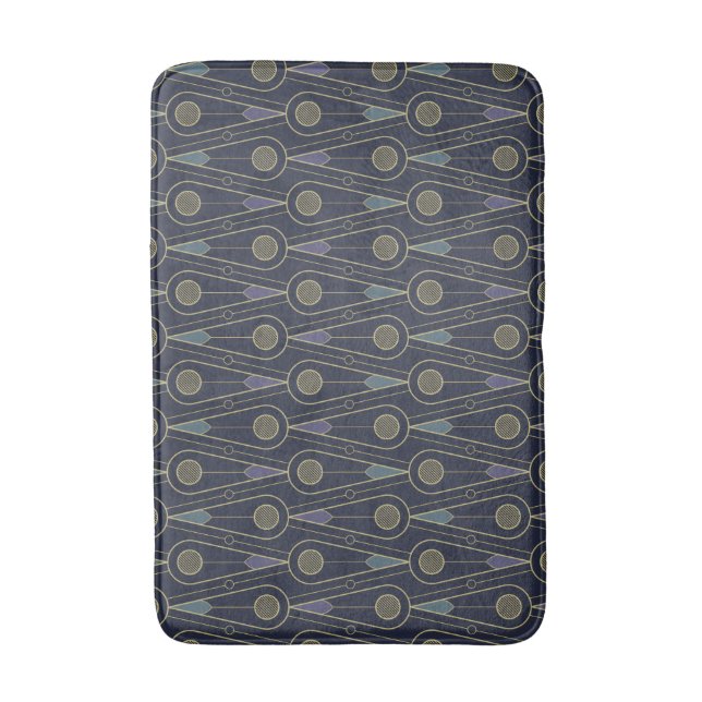 Art Deco pattern with geometric shapes in gold Badematte (Vorderseite Vertikal)