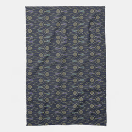 Art Deco pattern with geometric shapes in gold Geschirrtuch