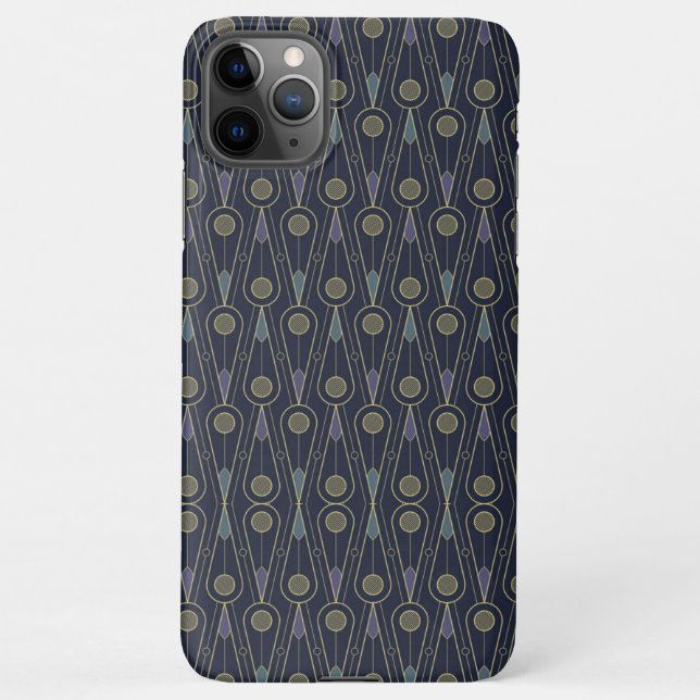 Art Deco pattern with geometric shapes in gold iPhone Hülle (Rückseite)