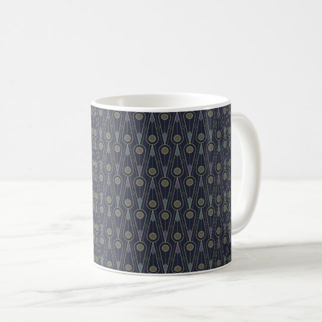 Art Deco pattern with geometric shapes in gold Kaffeetasse (VorderseiteRechts)