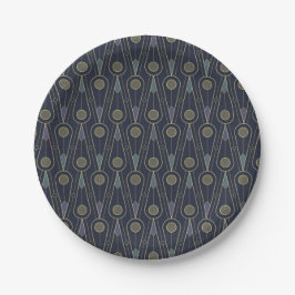 Art Deco pattern with geometric shapes in gold Pappteller