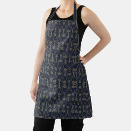Art Deco pattern with geometric shapes in gold Schürze
