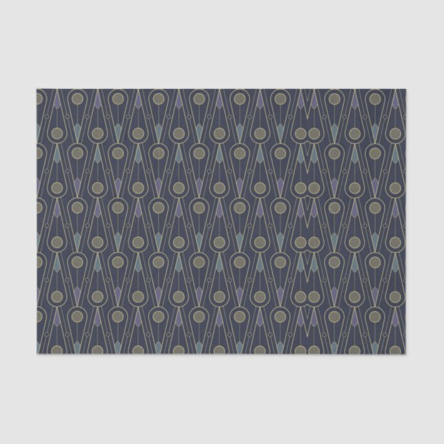 Art Deco pattern with geometric shapes in gold Seidenpapier (Vorderseite)