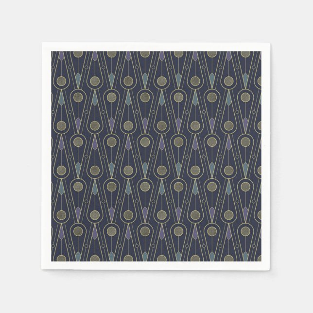 Art Deco pattern with geometric shapes in gold Serviette (Vorderseite)