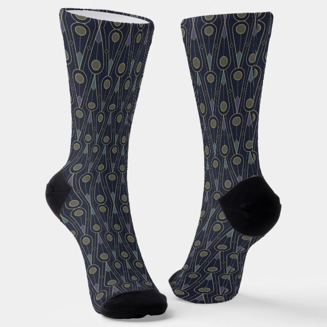 Art Deco pattern with geometric shapes in gold Socken (Gewinkelt)