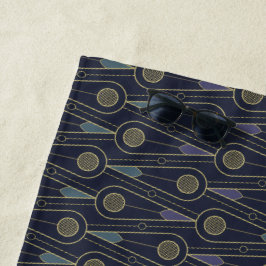 Art Deco pattern with geometric shapes in gold Strandtuch