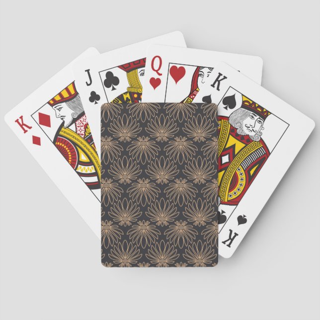 Art Deco pattern with gold floral motifs  Spielkarten (Rückseite)