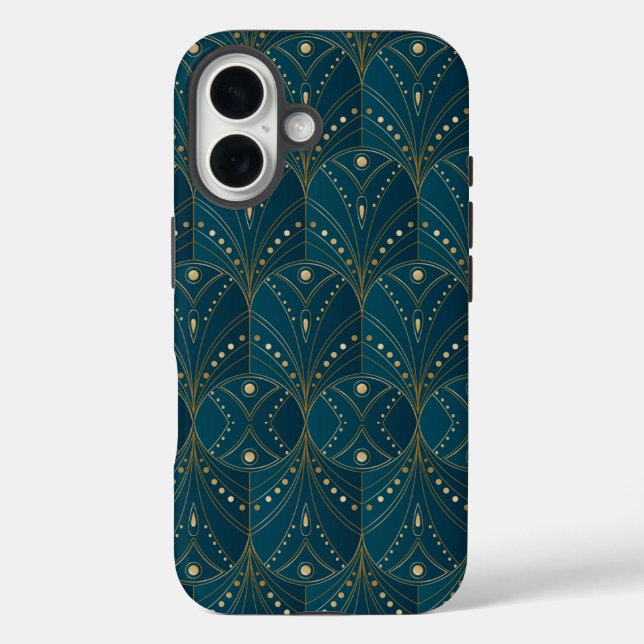 Art Deco pattern with gold geometric shapes Case-Mate iPhone Hülle (Rückseite)