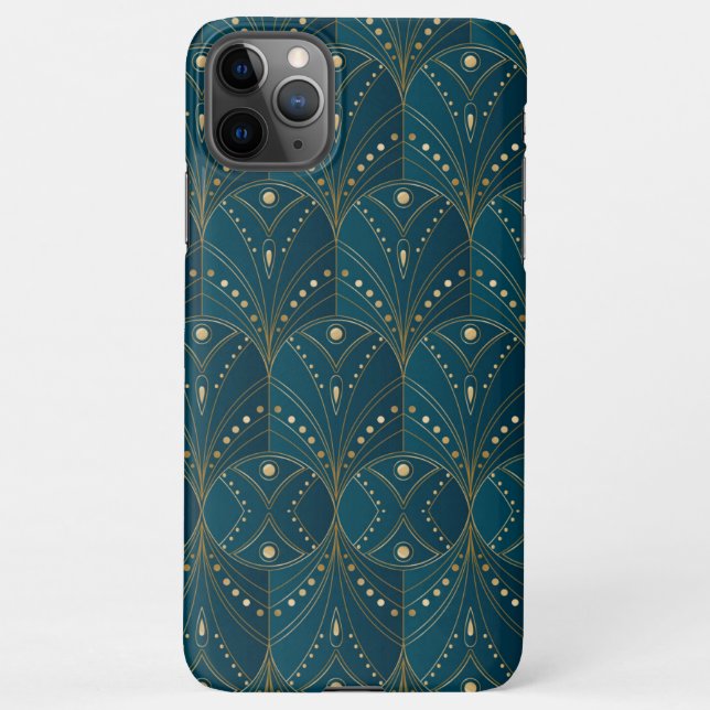 Art Deco pattern with gold geometric shapes iPhone Hülle (Rückseite)